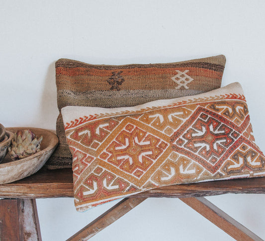 vintage boho turkish kilim cushion