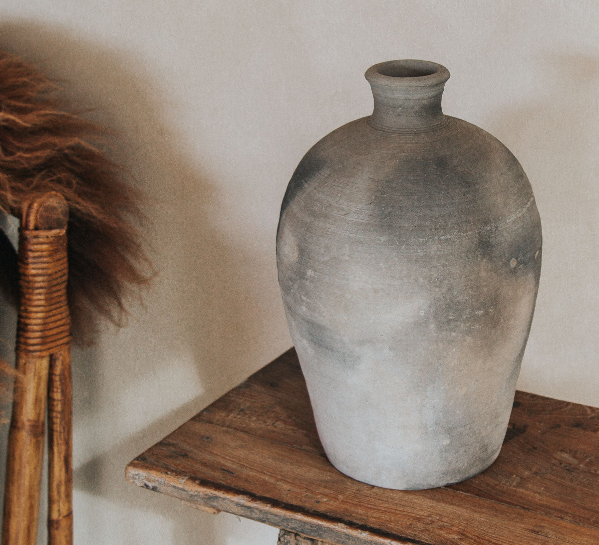 original boho rustic clay pot urn vase