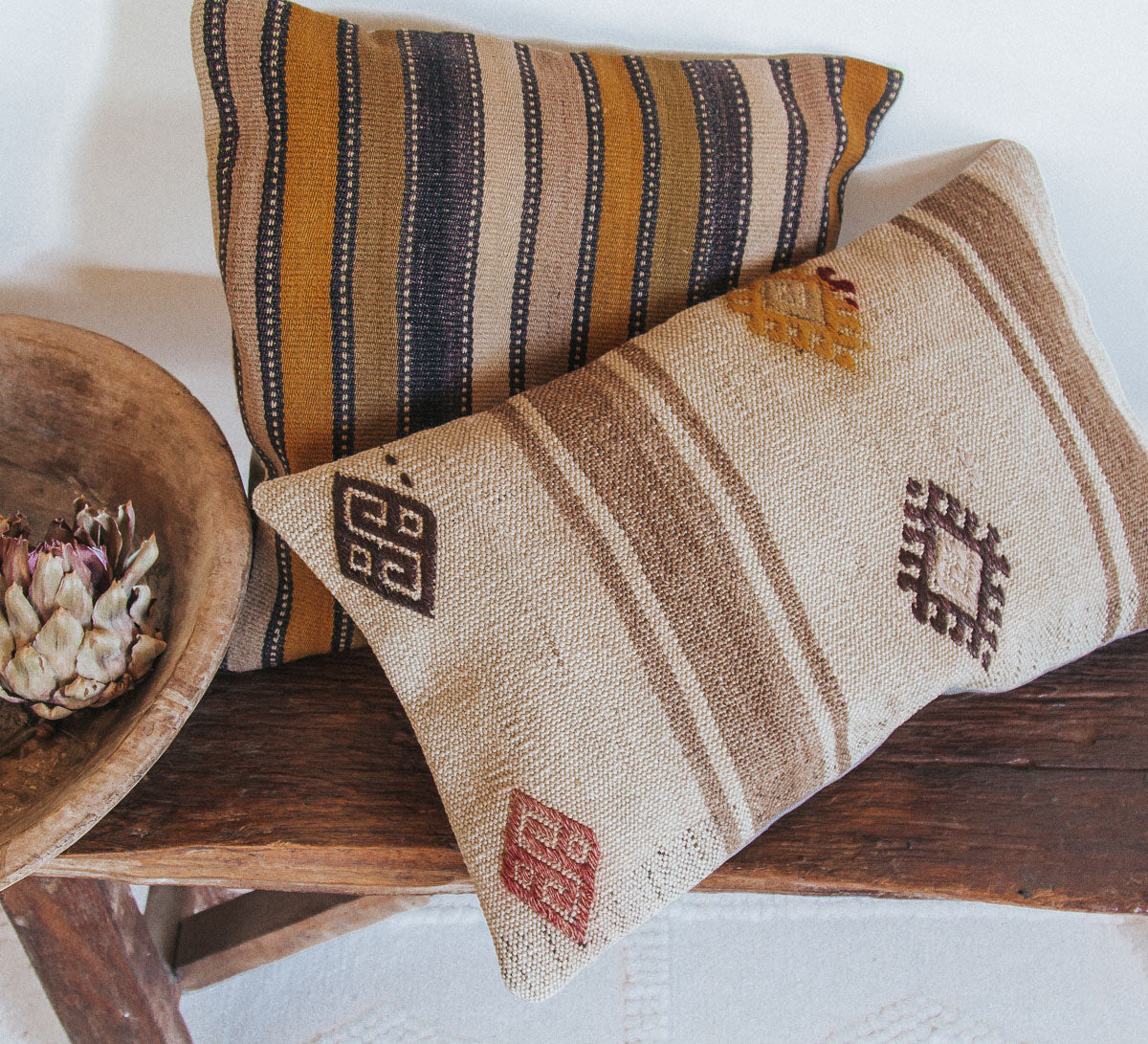 vintage boho turkish kilim cushion