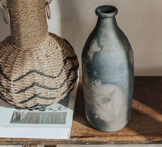original boho rustic clay pot urn vase