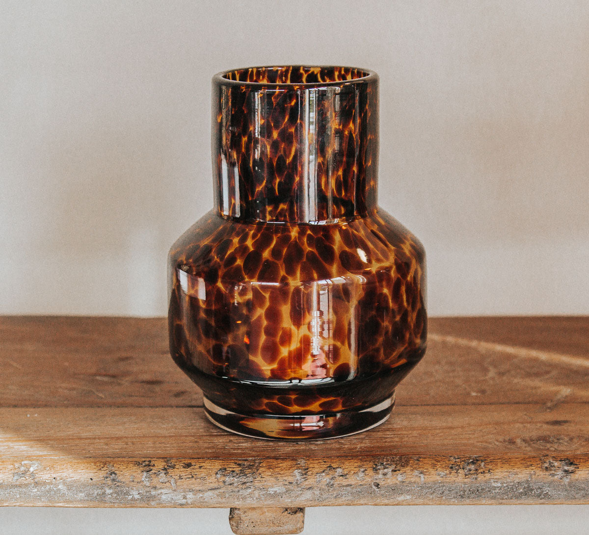 interior design stylish glass leopard print candle holder vase