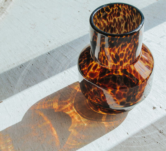 interior design stylish glass leopard print candle holder vase