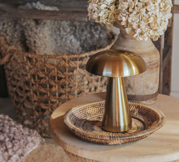 interior designer gold mushroom touch lamp