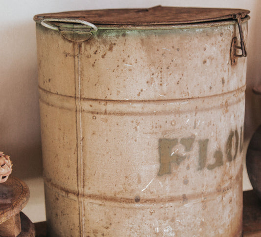 Antique Metal Flour Tin