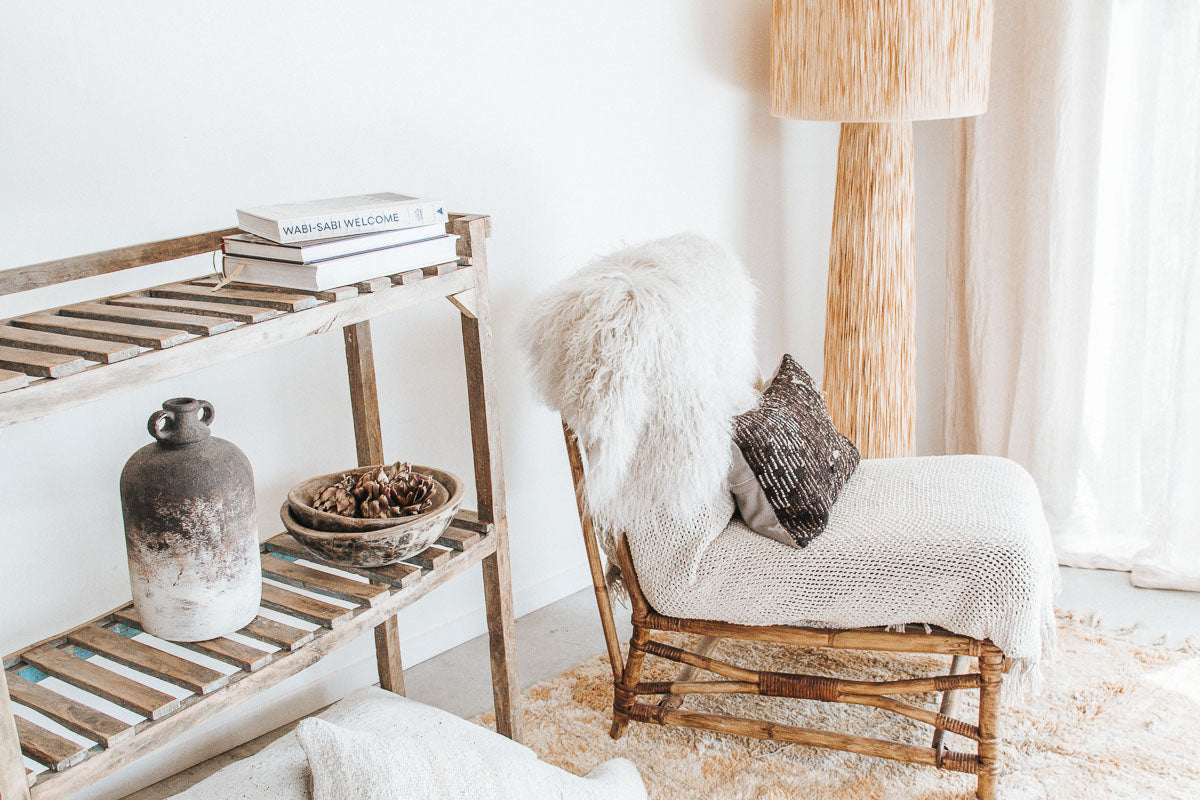 vintage boho reclaimed wooden bakers rack shelving