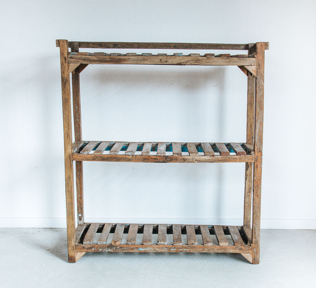 vintage boho reclaimed wooden bakers rack shelving