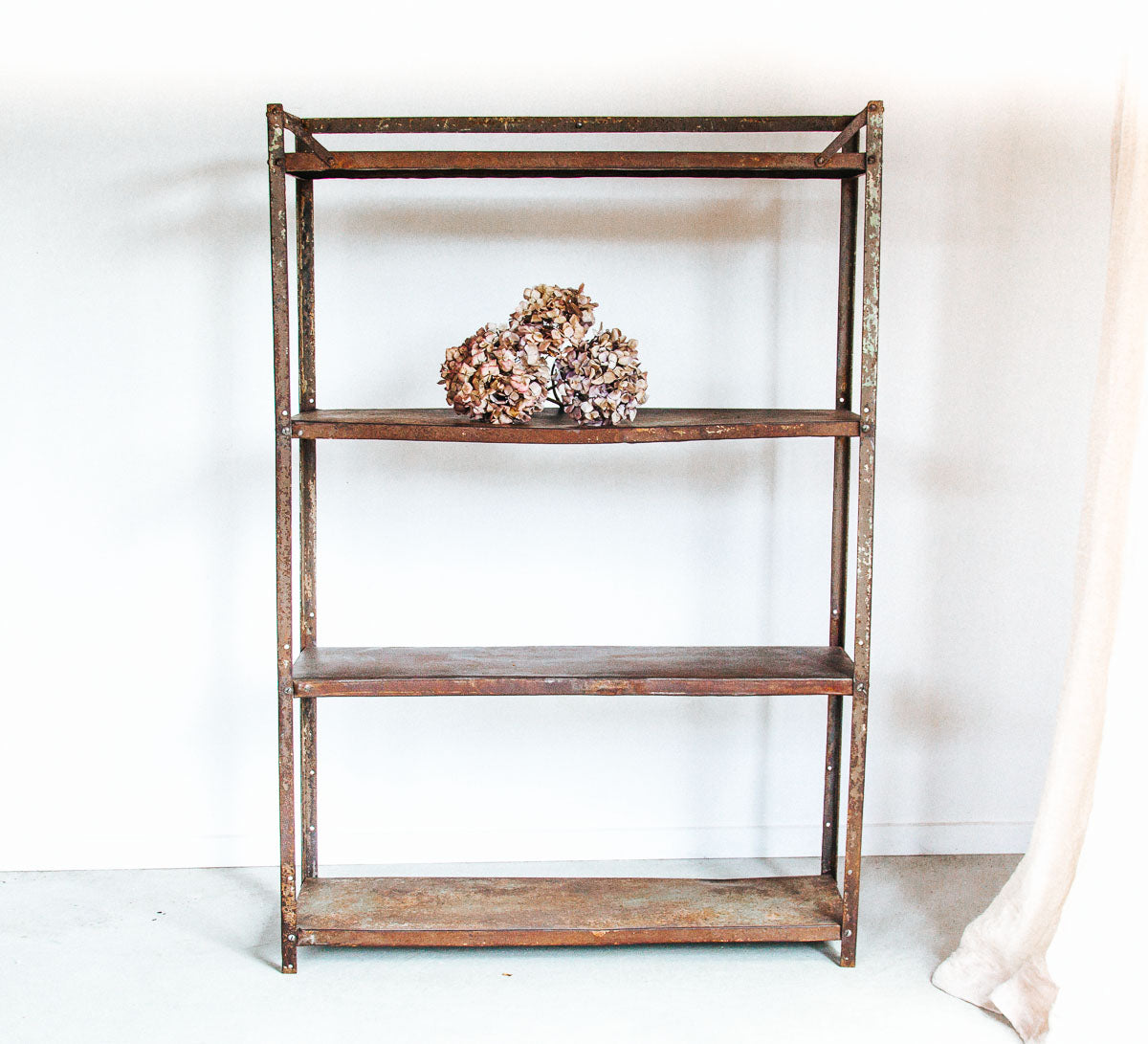 vintage boho industrial steel shelf bakers rack shelving