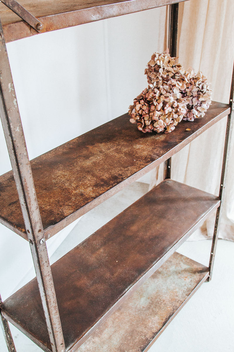 vintage boho industrial metal shelving amde in india