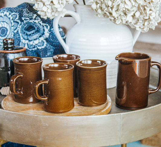 vintage boho temuka kiwiana nz  pottery coffee  mugs