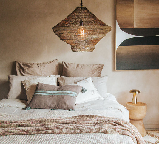 boho metal mesh pendant light in antique bronze designer lighting