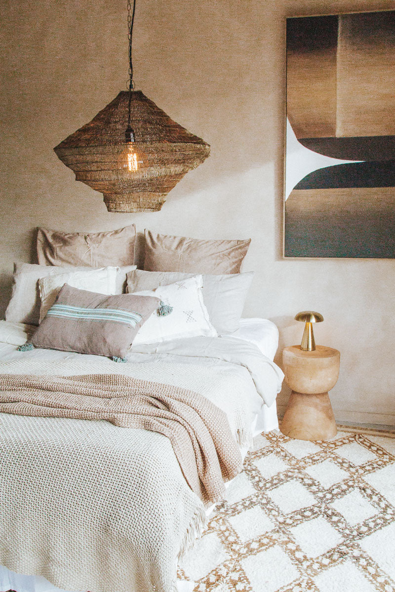 boho metal mesh pendant light in antique bronze designer lighting