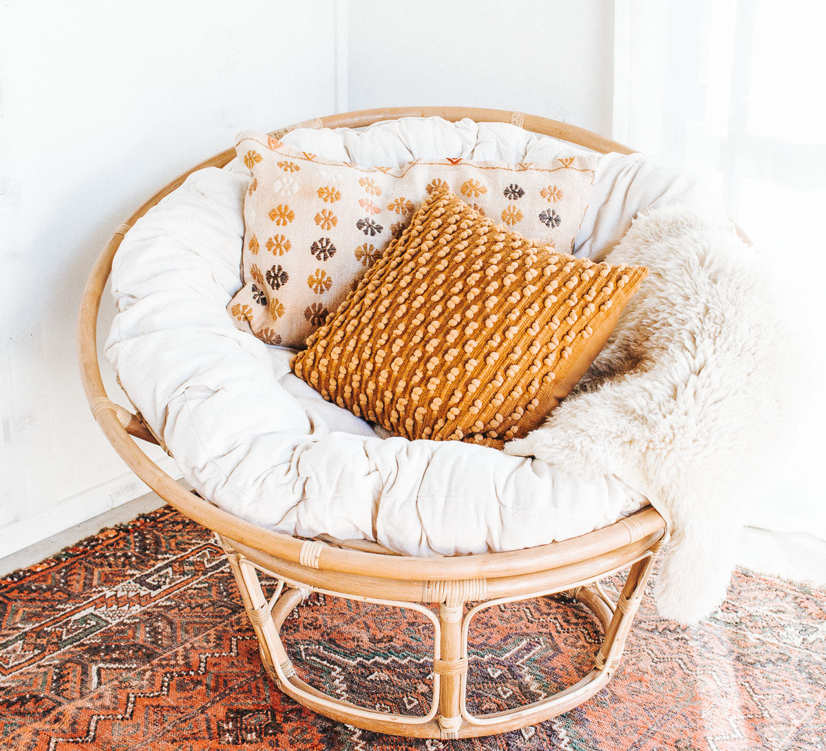 cane chair bohemian papasan seat