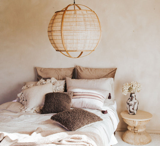 boho style textured faux fur curly teddy designer cushion