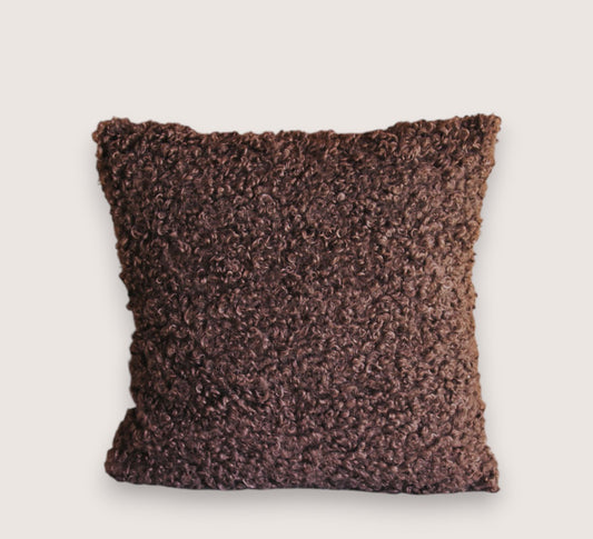 boho style textured faux fur curly teddy designer cushion