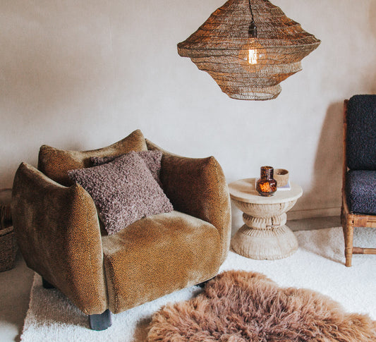 boho metal mesh pendant light in antique bronze designer lighting