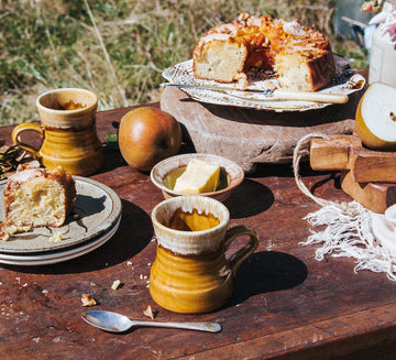 vintage boho crown lynn nz made yellow with white rim glaze coffee cup mugs