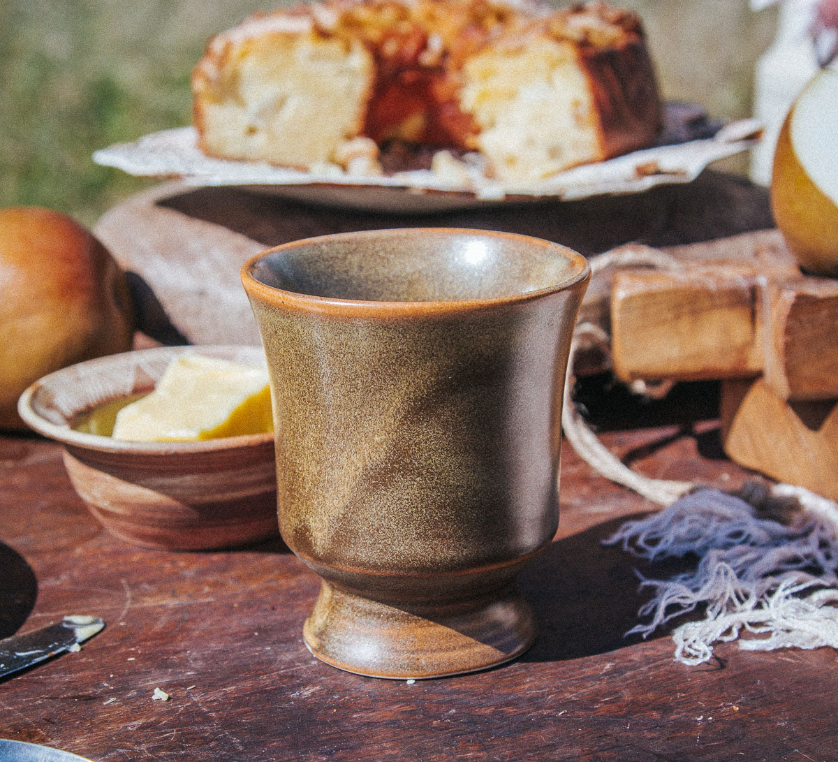 vintage boho nz made temuka sandstone handlelesscoffee mugs