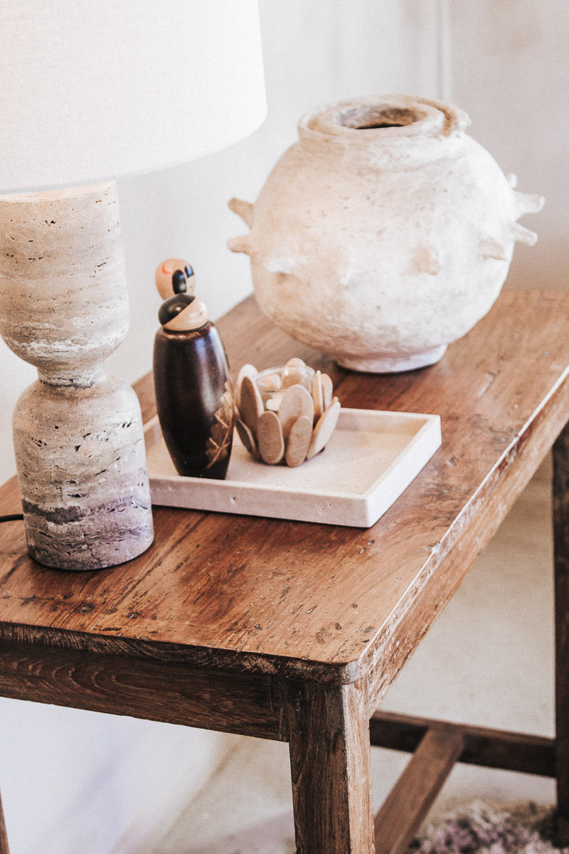 boho rustic paper mache sculptural urn vase vessel