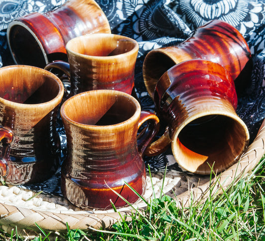 vintage boho nz made crown lynn coffee mug cups