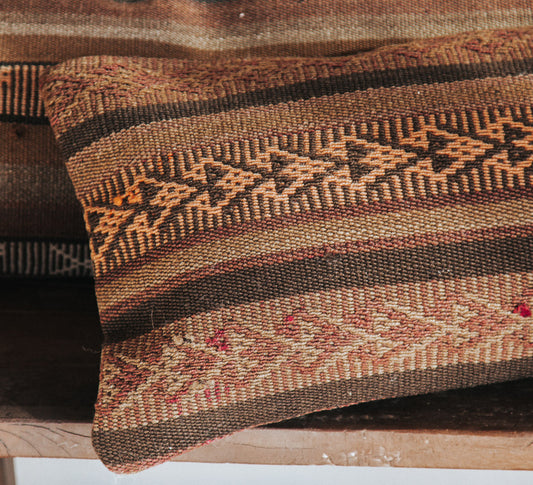 vintage boho turkish kilim lumbar cushion couch bed pillow
