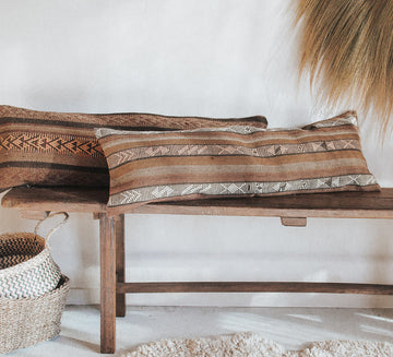 vintage boho turkish kilim lumbar cushion couch bed pillow
