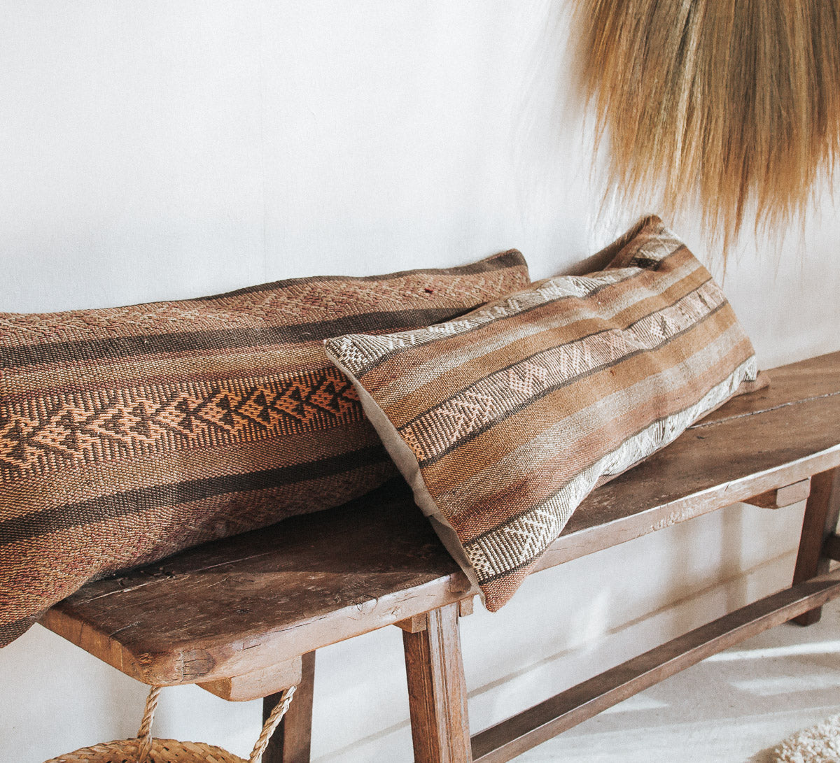 vintage boho turkish kilim lumbar cushion couch bed pillow
