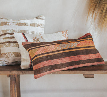 vintage boho turkish kilim lumbar cushion couch bed pillow floor cushion euro cushion