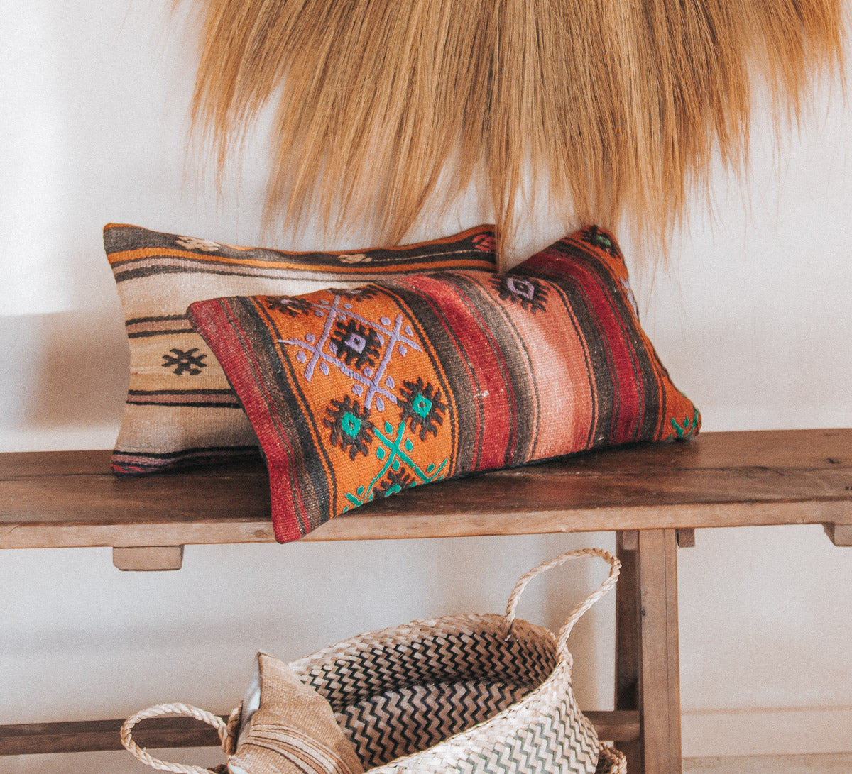 vintage boho turkish kilim lumbar cushion couch bed pillow floor cushion euro cushion