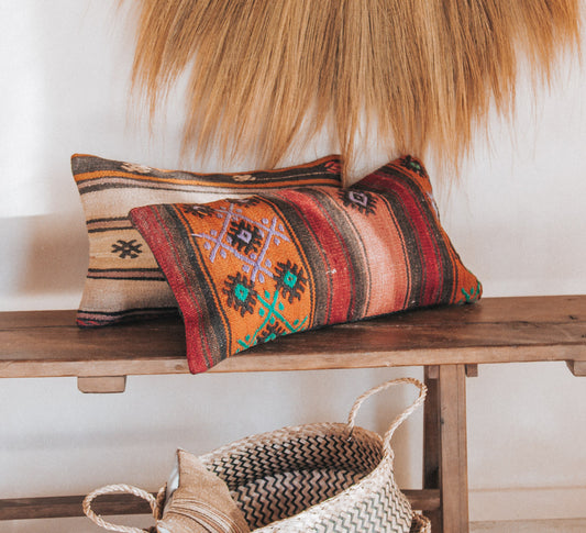 vintage boho turkish kilim lumbar cushion couch bed pillow floor cushion euro cushion