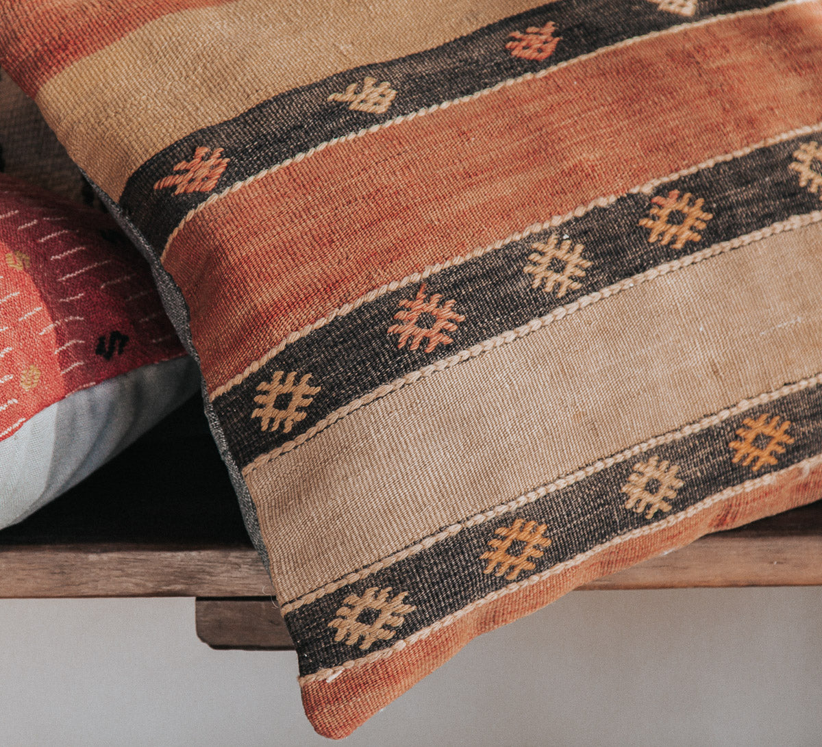 vintage boho turkish kilim lumbar cushion couch bed pillow