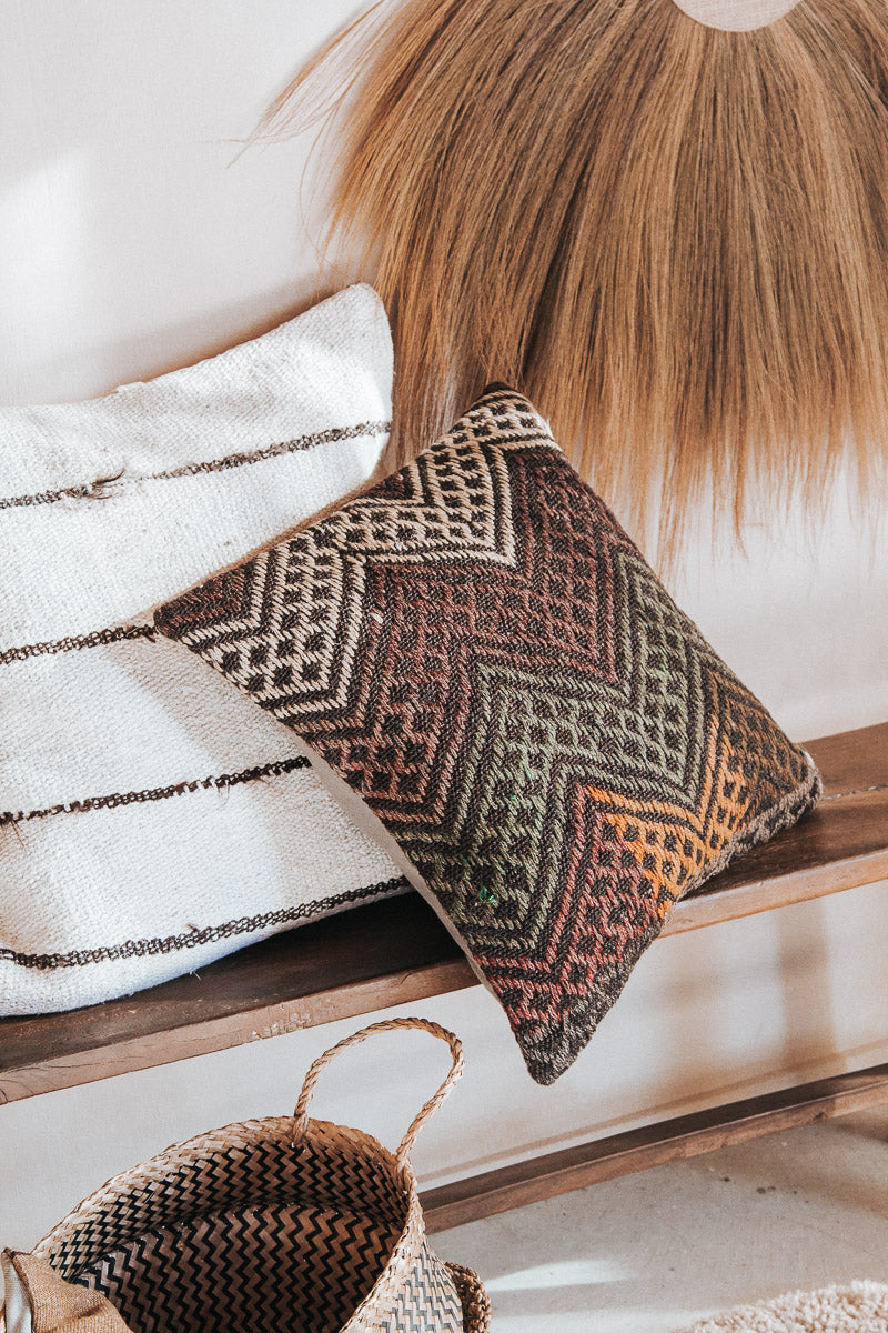 vintage boho turkish kilim lumbar cushion couch bed pillow floor cushion euro cushion