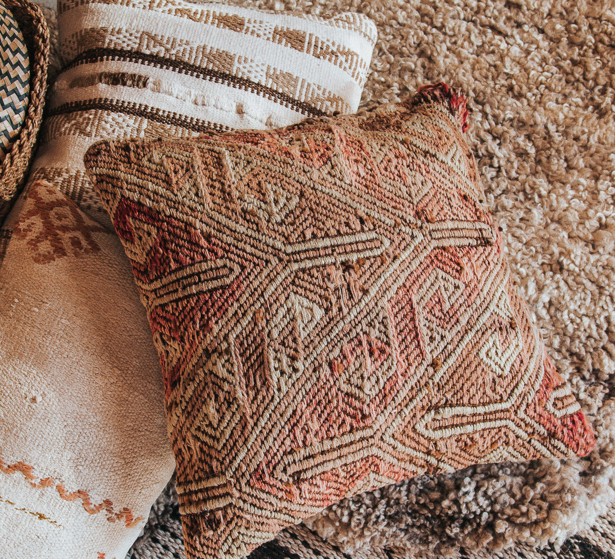 vintage boho turkish kilim lumbar cushion couch bed pillow