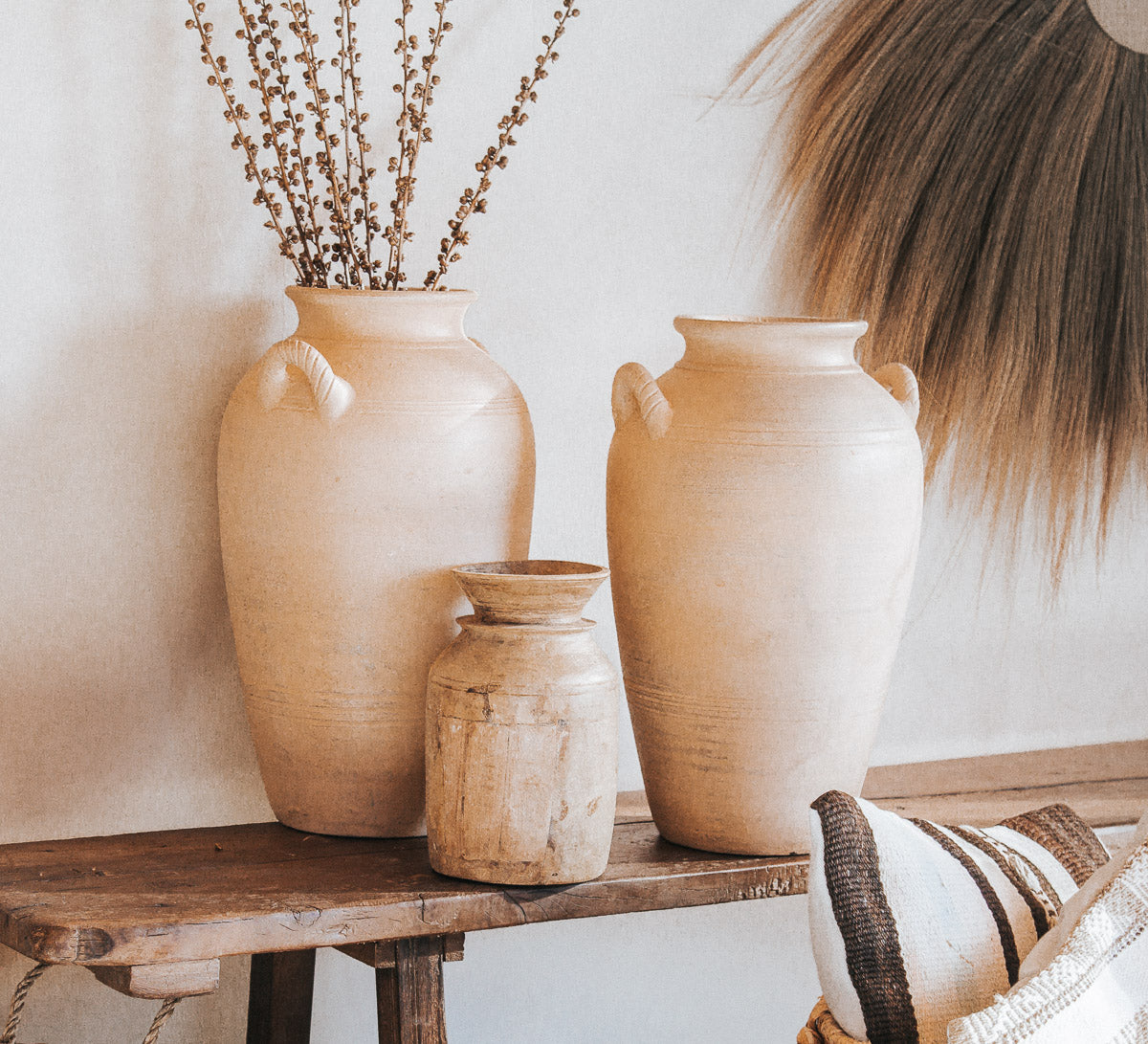 boho marran clay urn scandi desert vibes