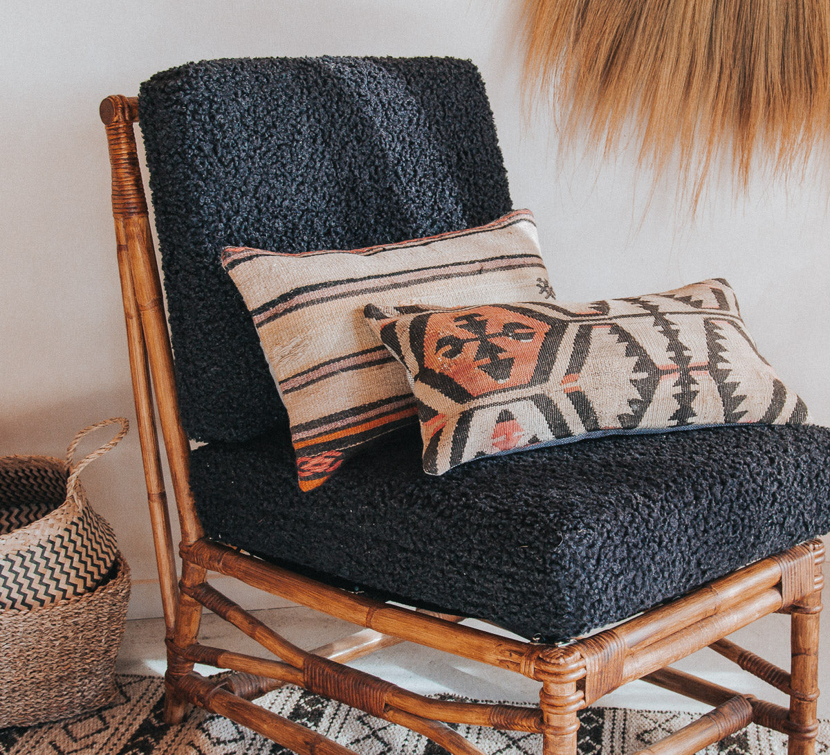 vintage boho turkish kilim lumbar cushion couch bed pillow floor cushion euro cushion