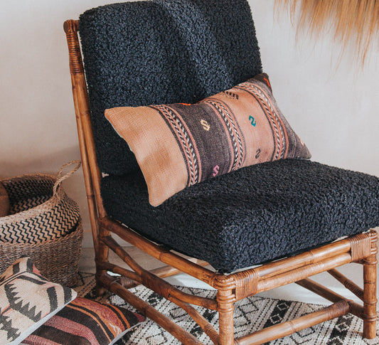 vintage boho turkish kilim lumbar cushion couch bed pillow