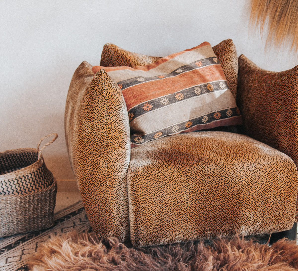 vintage boho turkish kilim lumbar cushion couch bed pillow