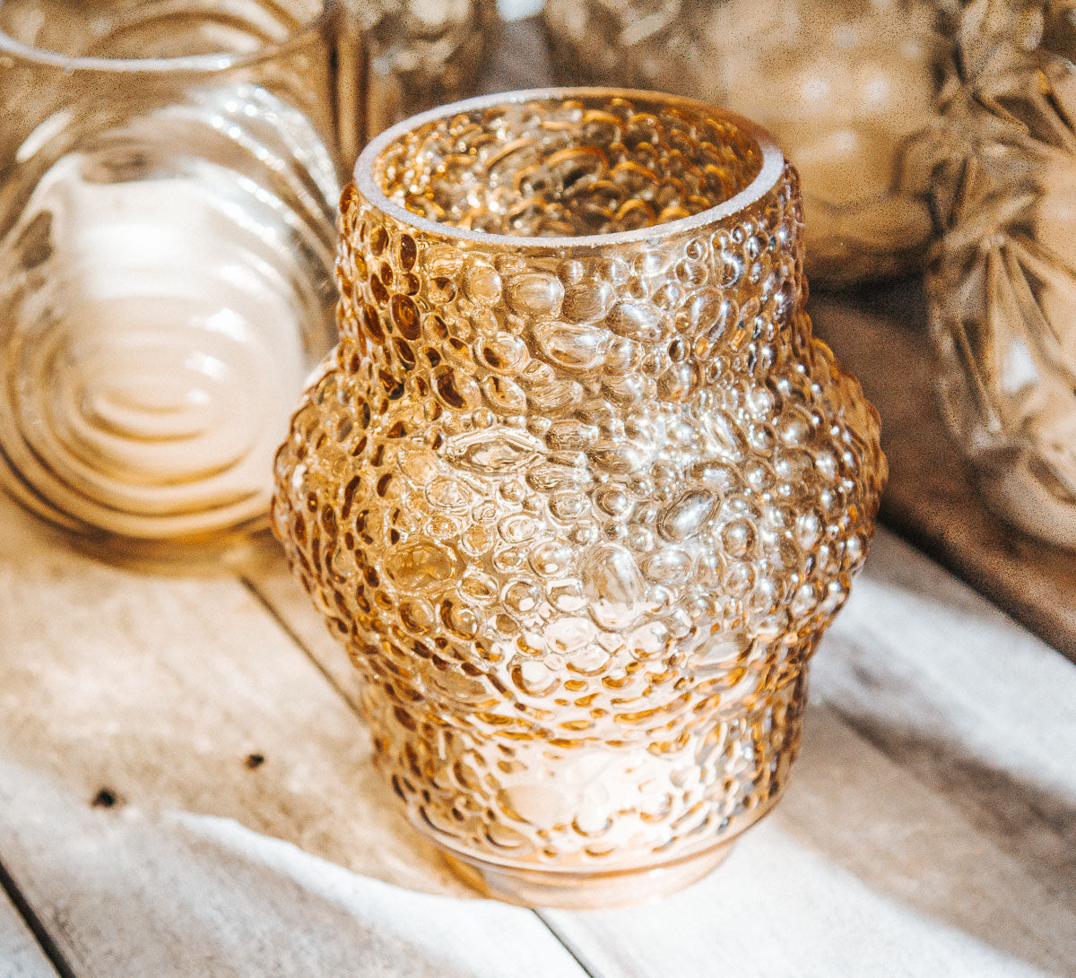 Vintage Glass Candle Holder
