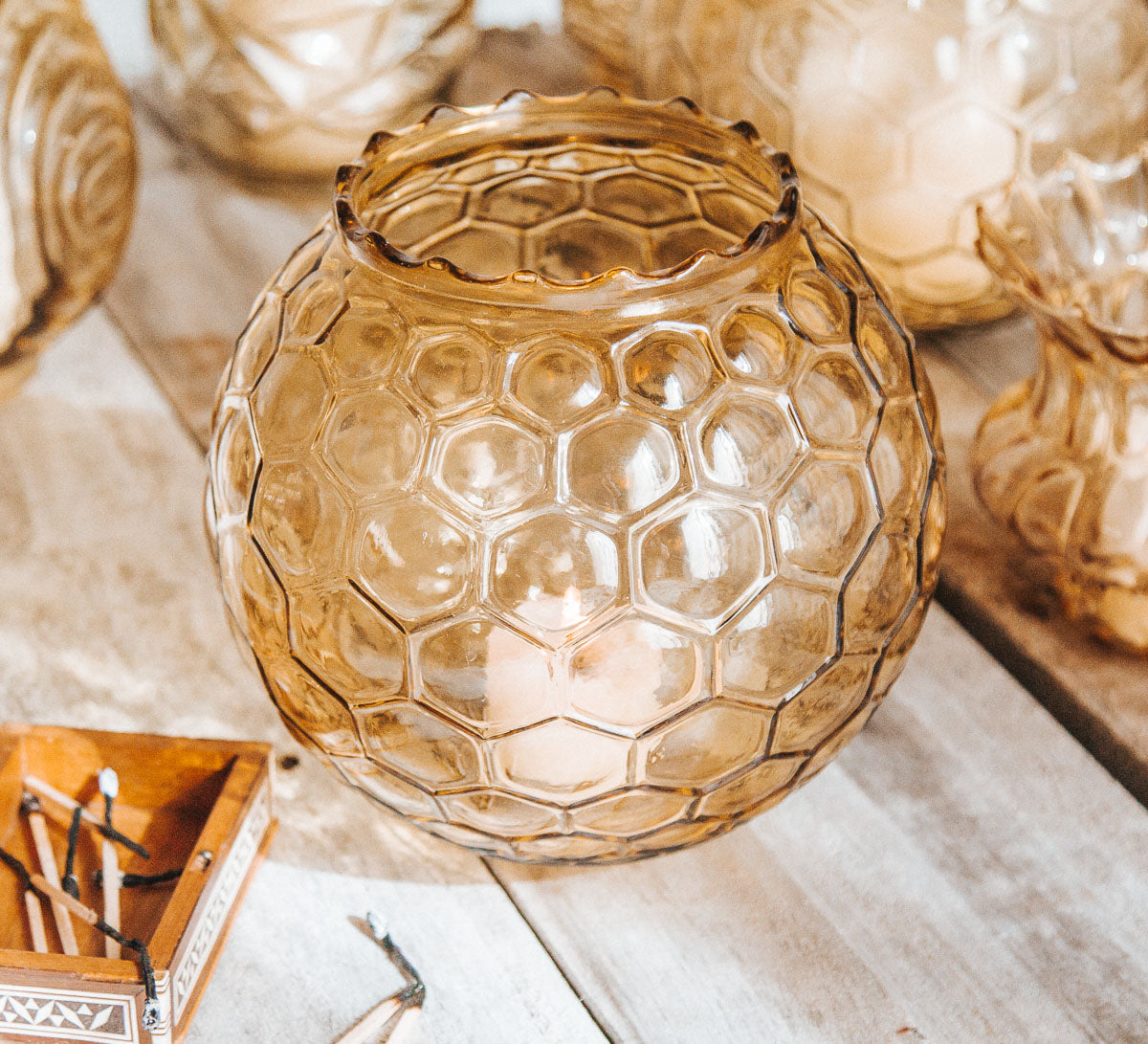 Vintage Glass Candle Holder