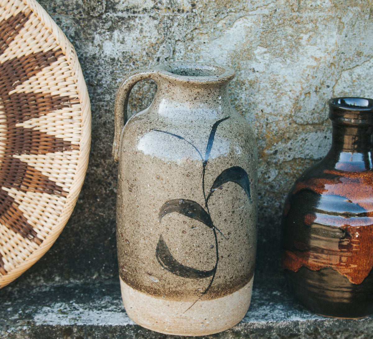 vintage rustic pottery vase jug jar