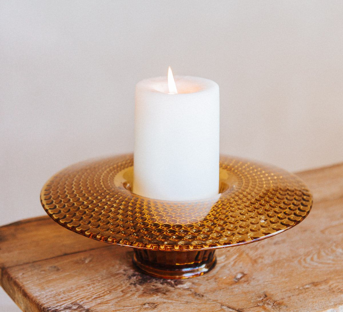 vintage boho amber glass holder handle
