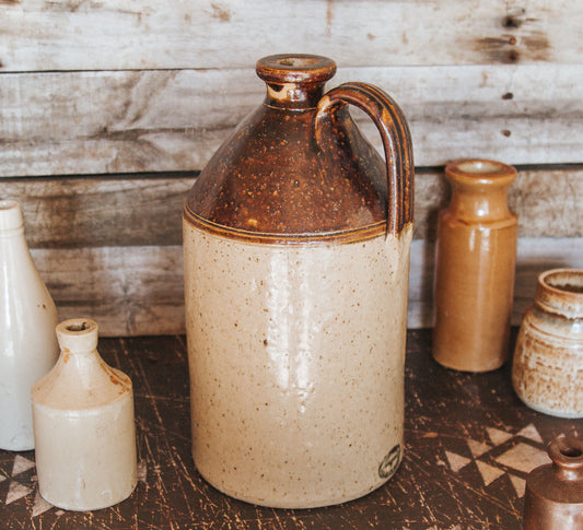 vintage boho home decor antique  stone crock storage jar