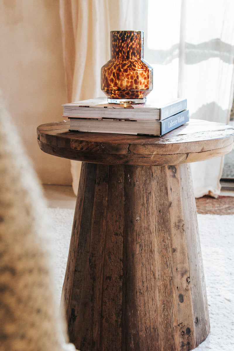 Solid reclaimed timber with a warm natural finish
Chunky rounded form with unique grain and character
Each piece has its own variations and markings