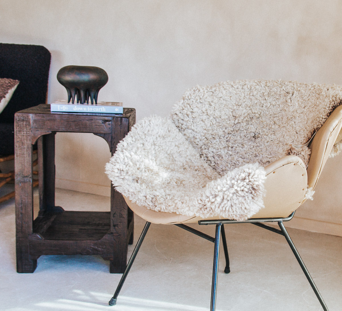 rustic  designer boho reclaimed wooden chunky side table with magazine rack holder 