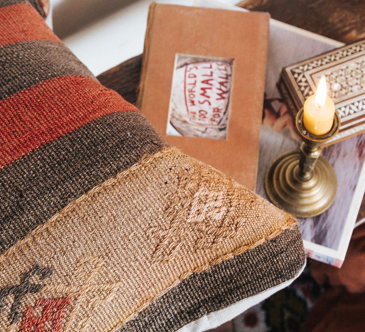vintage turkish kilim cushion