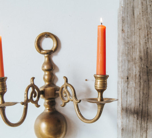 Vintage Brass Wall Candleholder