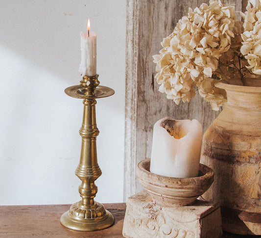 vintage boho bohemian brass candle holder