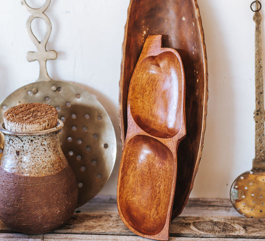 vintage wooden serving plate