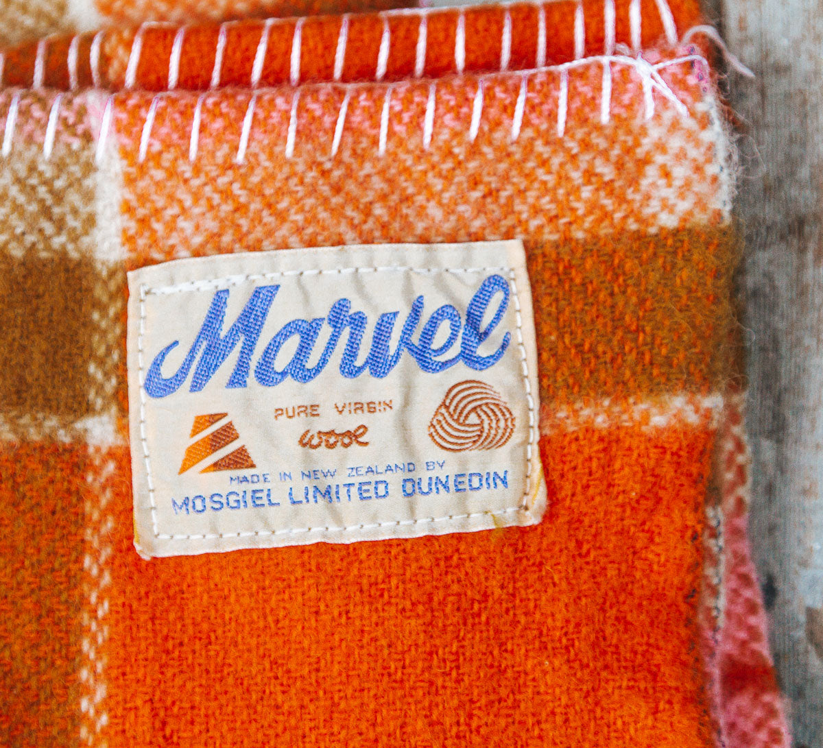 vintage retro boho woollen blanket throw made in NZ by Onehunga mosgiel dunedin