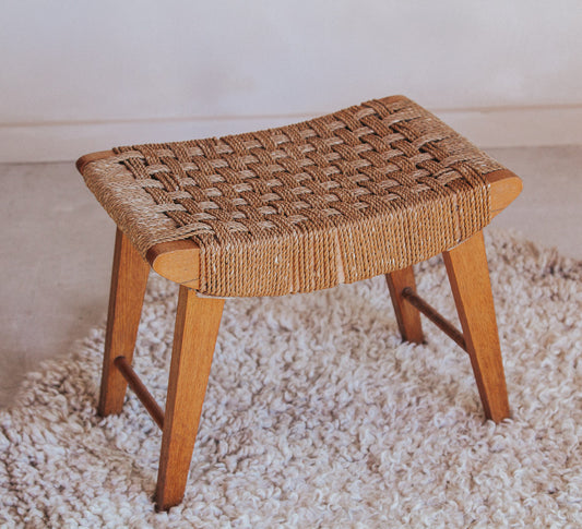 Vintage Seagrass Stool