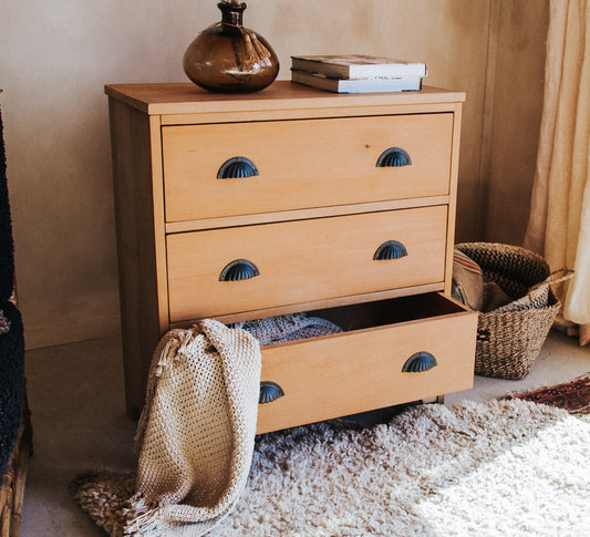 vintage boho antique rimu sideboard dresser with metal pull handles